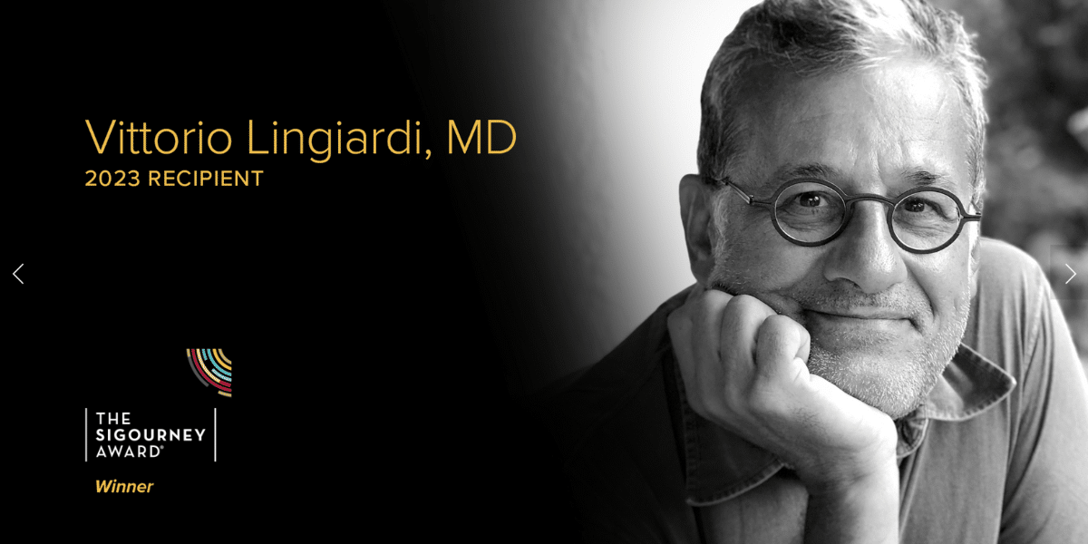 Il Prof. Vittorio Lingiardi vince il prestigioso Sigourney Award 2023